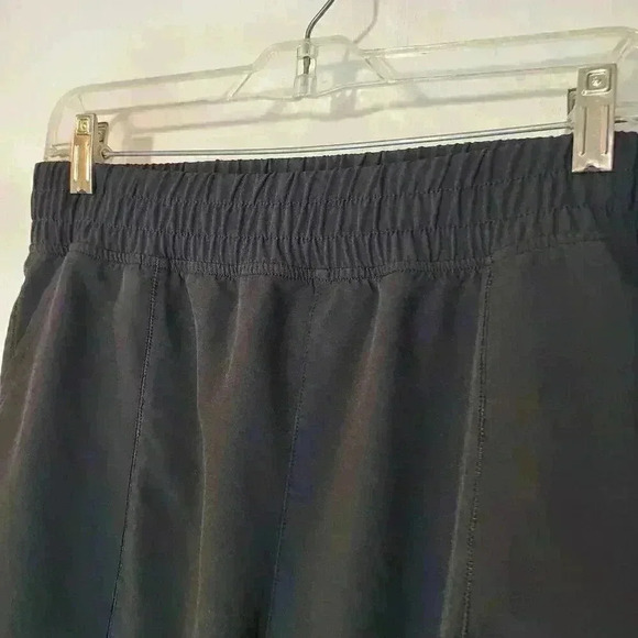 Yogaliscious Black Nylon Joggers Patch Pockets Elastic Waist Sz XL - Picture 7 of 9